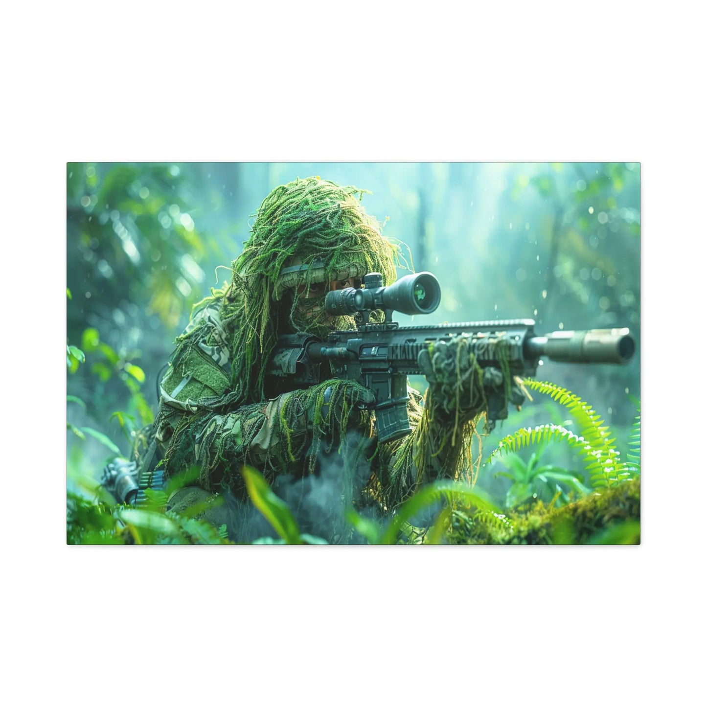 Canadian Infantry – Ghillie Suit Canvas Wall Art Tactical Motive