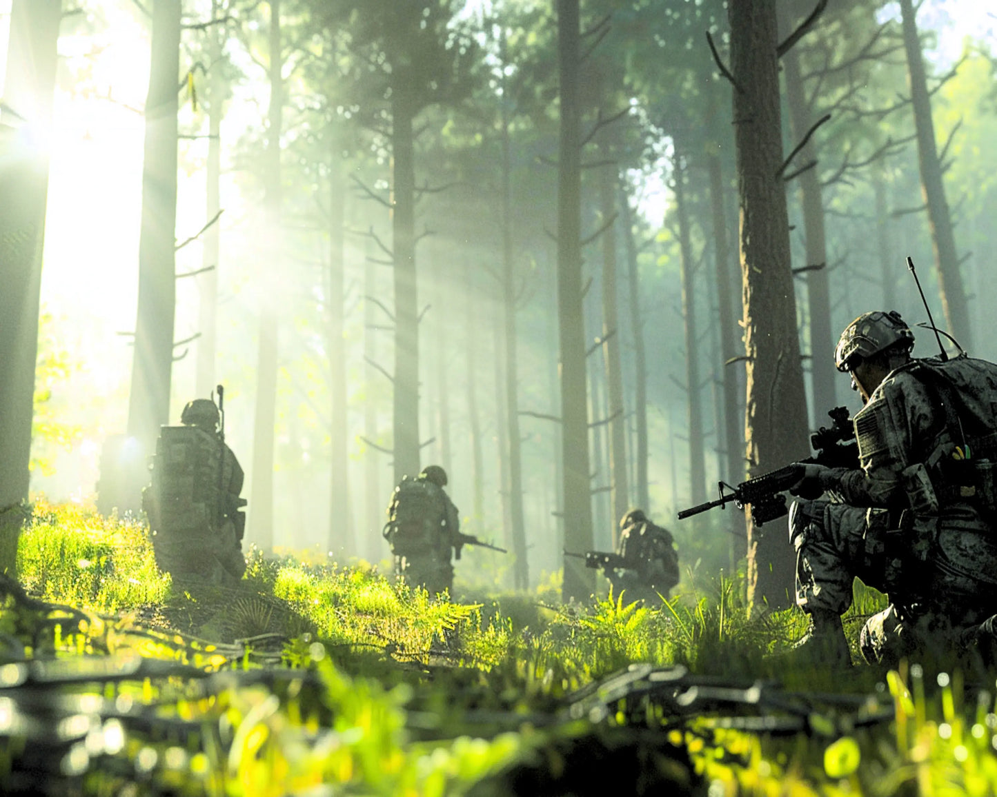 Canadian Army Foot Patrol – Forest Canvas Wall Art Tactical Motive