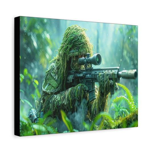 Canadian Infantry – Ghillie Suit Canvas Wall Art Tactical Motive