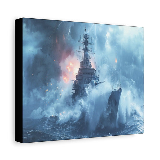 Canadian Naval Warship – Modern Combat Canvas Wall Art Tactical Motive