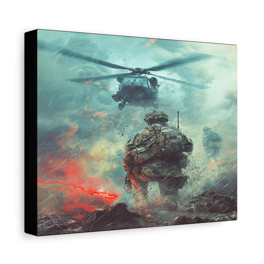 Stand Firm – Military Helicopter Soldier Canvas Wall Art - Tactical Motive