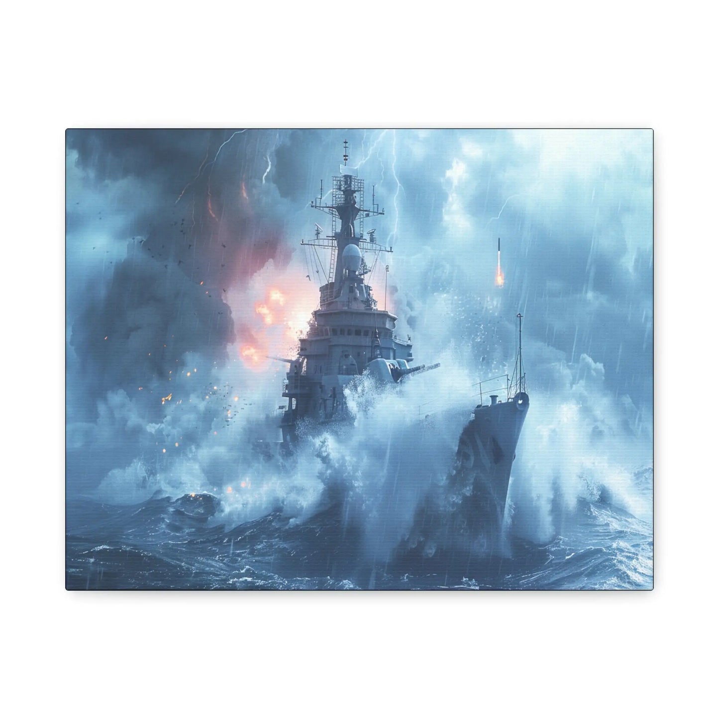 Canadian Naval Warship – Modern Combat Canvas Wall Art Tactical Motive