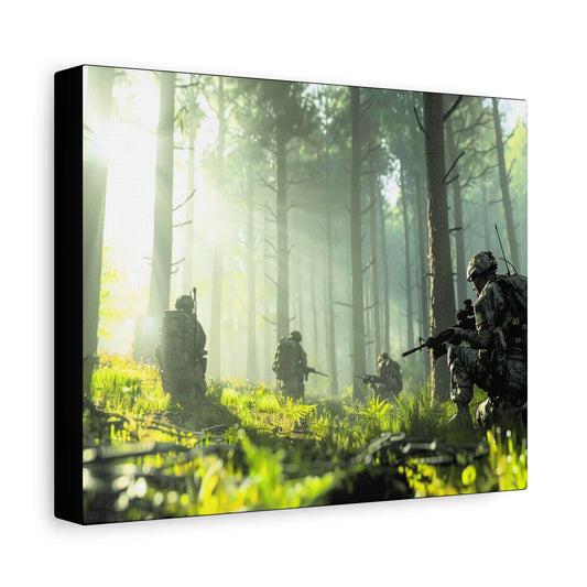 Canadian Army Foot Patrol – Forest Canvas Wall Art Tactical Motive