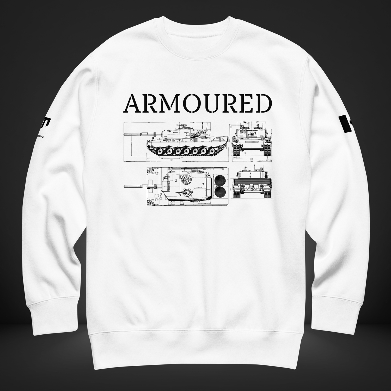 Tactical Motive fleece sweatshirts with minimalist military artwork, durable construction, and distressed emblems symbolizing strength and discipline.