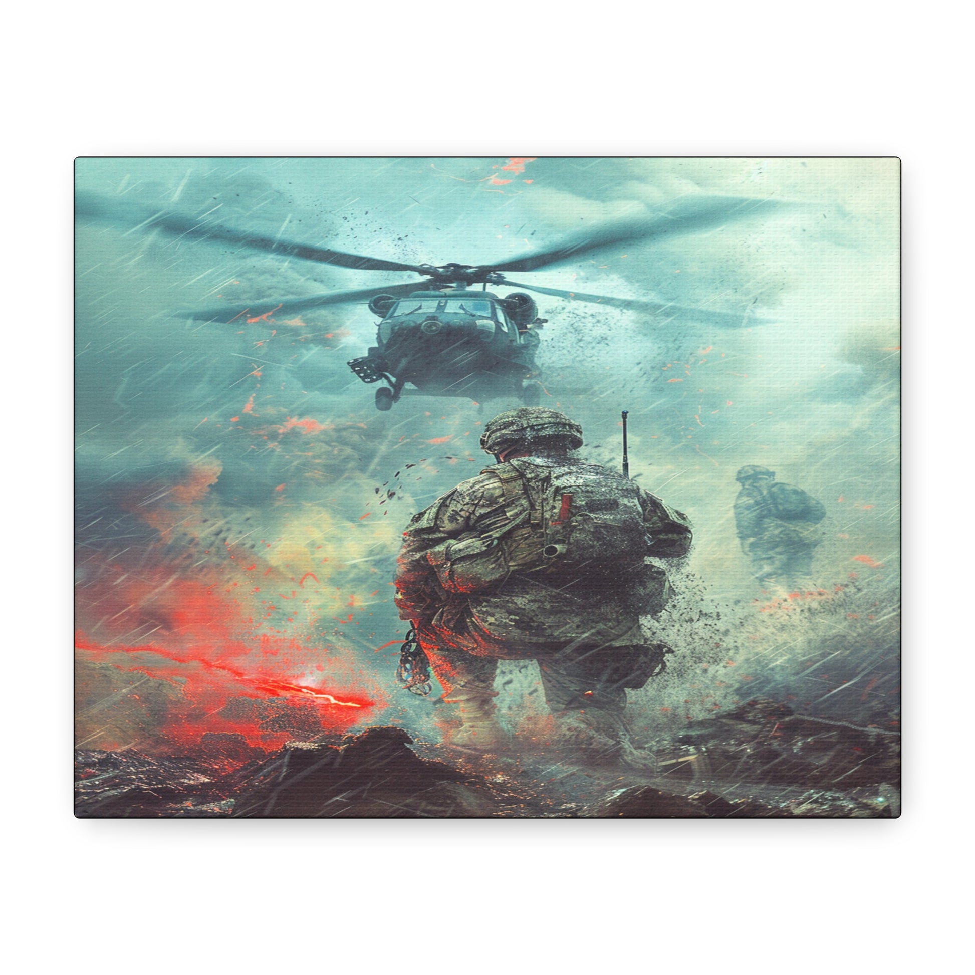 Stand Firm – Military Helicopter Soldier Canvas Wall Art - Tactical Motive