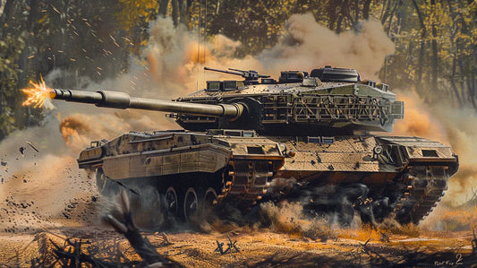 Canadian Army Leopard 2 tank digital wall art PNG 300 DPI - photorealistic armored vehicle instant download for Army personnel, tank crew veterans, printable military decor