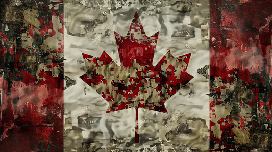 Digital wall art of a distressed Canadian maple leaf flag with the phrase Duty with Honour, patriotic Canadian Armed Forces tribute, PNG instant download.